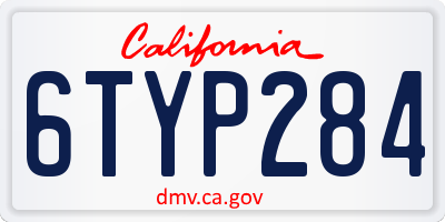 CA license plate 6TYP284