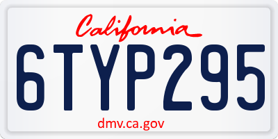 CA license plate 6TYP295
