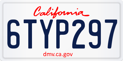 CA license plate 6TYP297