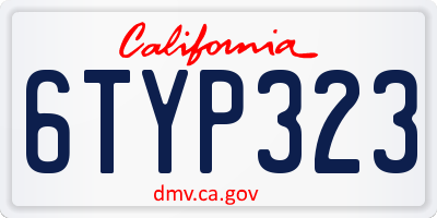 CA license plate 6TYP323