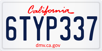 CA license plate 6TYP337