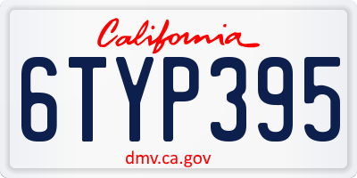 CA license plate 6TYP395