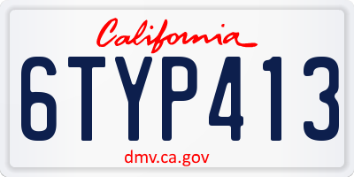 CA license plate 6TYP413