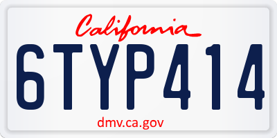 CA license plate 6TYP414