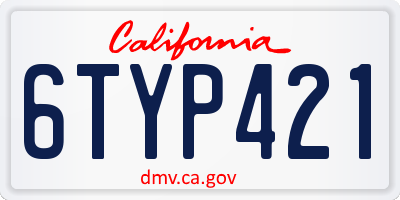 CA license plate 6TYP421