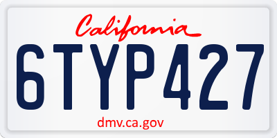 CA license plate 6TYP427
