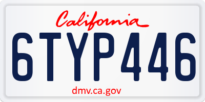CA license plate 6TYP446
