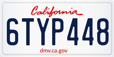 CA license plate 6TYP448