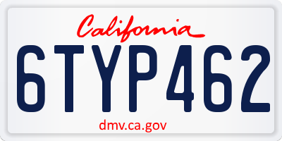 CA license plate 6TYP462