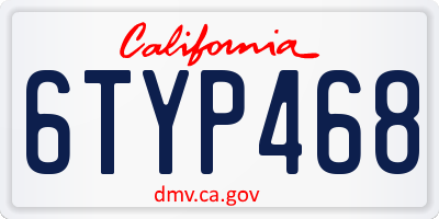 CA license plate 6TYP468