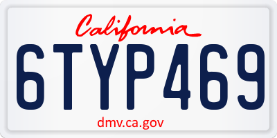 CA license plate 6TYP469
