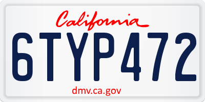 CA license plate 6TYP472