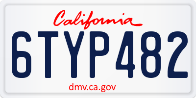 CA license plate 6TYP482