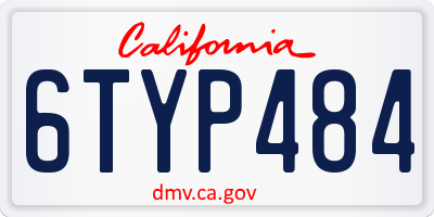CA license plate 6TYP484