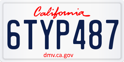 CA license plate 6TYP487
