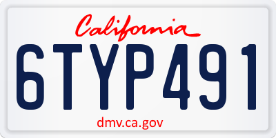 CA license plate 6TYP491
