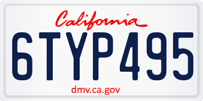 CA license plate 6TYP495