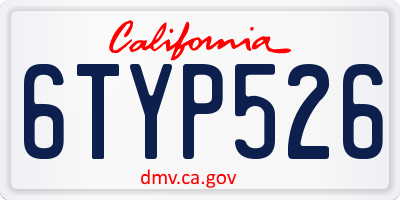 CA license plate 6TYP526