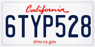 CA license plate 6TYP528