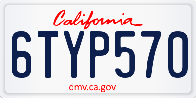 CA license plate 6TYP570