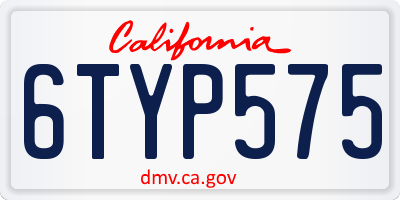 CA license plate 6TYP575