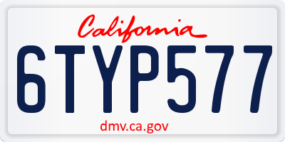 CA license plate 6TYP577