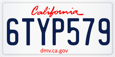 CA license plate 6TYP579