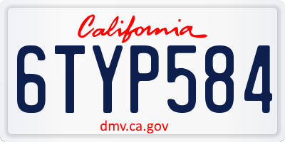 CA license plate 6TYP584