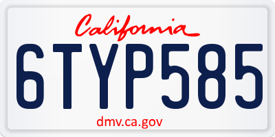 CA license plate 6TYP585