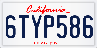CA license plate 6TYP586