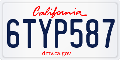 CA license plate 6TYP587