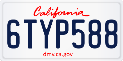 CA license plate 6TYP588