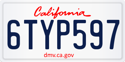 CA license plate 6TYP597