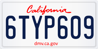CA license plate 6TYP609