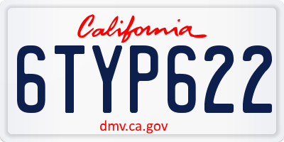 CA license plate 6TYP622