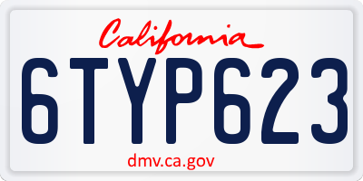 CA license plate 6TYP623