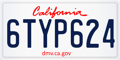 CA license plate 6TYP624