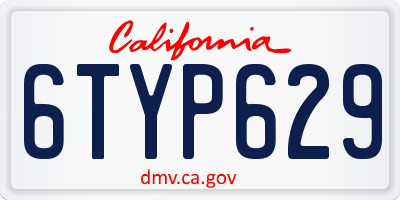 CA license plate 6TYP629