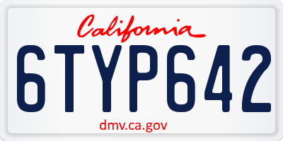CA license plate 6TYP642