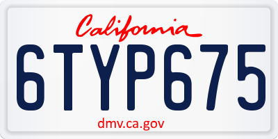 CA license plate 6TYP675