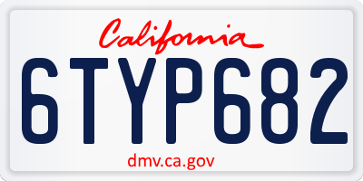 CA license plate 6TYP682