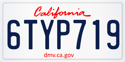 CA license plate 6TYP719