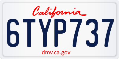 CA license plate 6TYP737