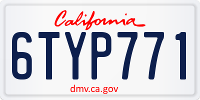 CA license plate 6TYP771