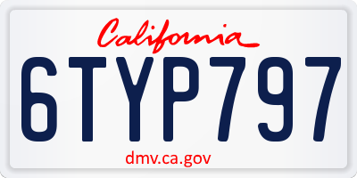 CA license plate 6TYP797
