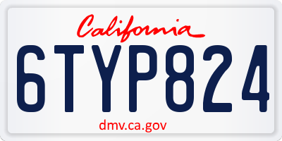 CA license plate 6TYP824