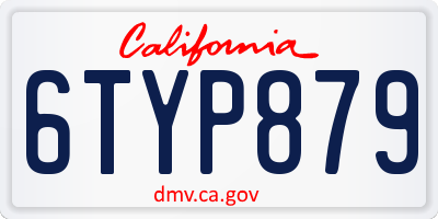 CA license plate 6TYP879