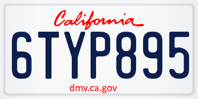 CA license plate 6TYP895