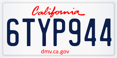CA license plate 6TYP944