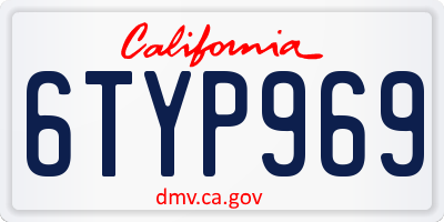 CA license plate 6TYP969